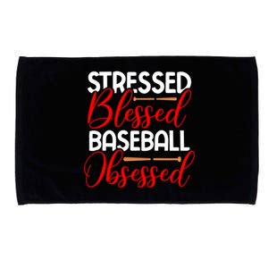 Stressed Blessed Baseball Obsessed Gift Microfiber Hand Towel