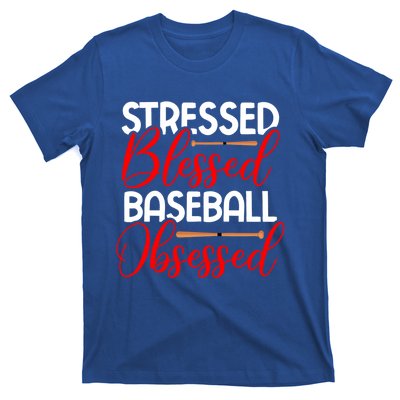 Stressed Blessed Baseball Obsessed Gift T-Shirt