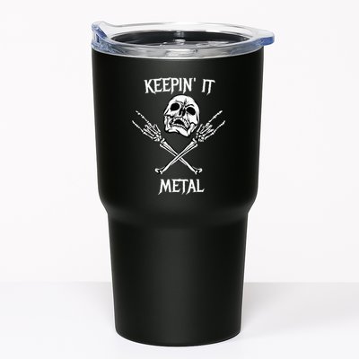 Skull & Bones Black Death Rock Heavy Metal Headbanger Tumbler