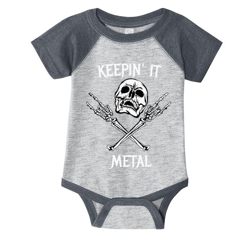 Skull & Bones Black Death Rock Heavy Metal Headbanger Infant Baby Jersey Bodysuit