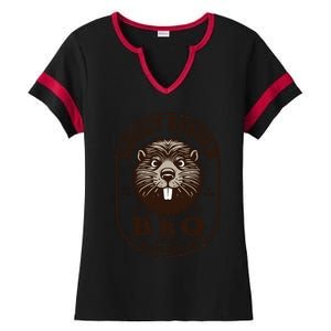 Soggy Beaver Bbq If ItS Not All Over Your Face Ladies Halftime Notch Neck Tee