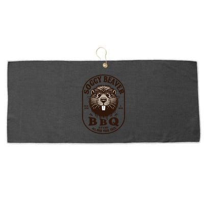 Soggy Beaver Bbq If ItS Not All Over Your Face Large Microfiber Waffle Golf Towel