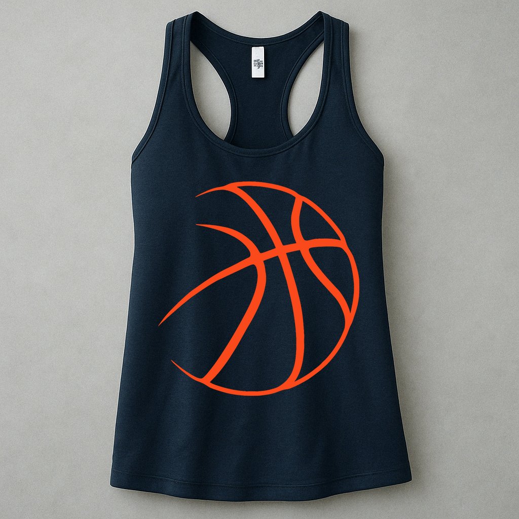 Silhouette Ball Basketball Player Sports Lover Hoop Womens Tank Top
