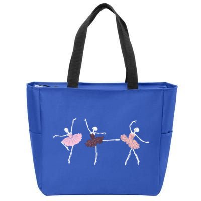 Skeleton Ballerinas Ballet Dance Cute Halloween Costume Funny Gift Zip Tote Bag