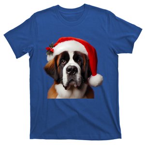 Saint Bernard Bay Retriever With Santa Hat Christmas Dog Mom Meaningful Gift T-Shirt