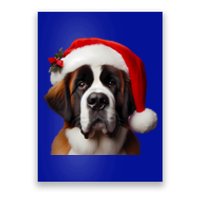 Saint Bernard Bay Retriever With Santa Hat Christmas Dog Mom Meaningful Gift Poster