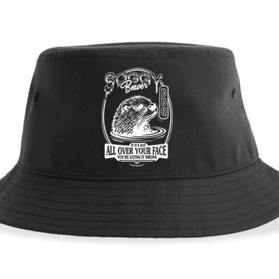 Soggy Beaver Bbq If ItS Not All Over Your Face Funny Beaver Sustainable Bucket Hat