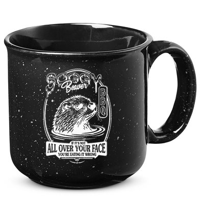 Soggy Beaver Bbq If ItS Not All Over Your Face Funny Beaver 15oz Campfire Ceramic Mug