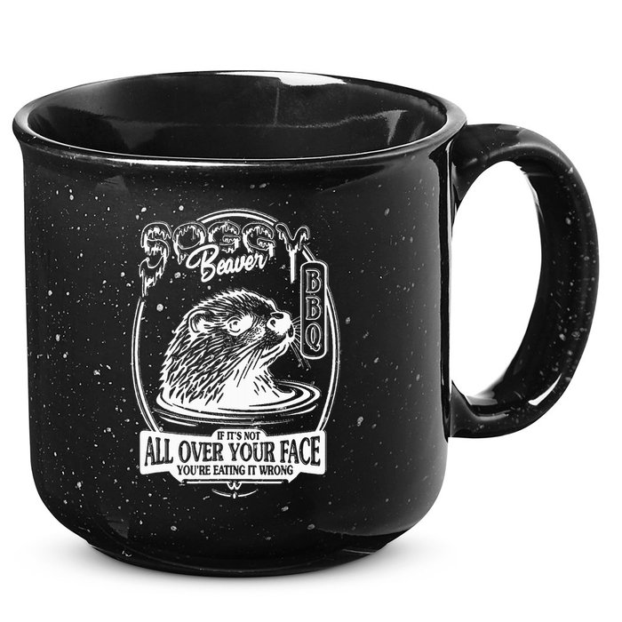 Soggy Beaver Bbq If ItS Not All Over Your Face Funny Beaver 15oz Campfire Ceramic Mug