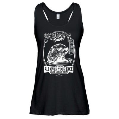 Soggy Beaver Bbq If ItS Not All Over Your Face Funny Beaver Ladies Essential Flowy Tank