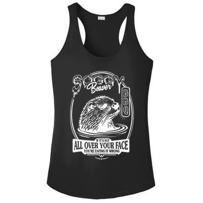 Soggy Beaver Bbq If ItS Not All Over Your Face Funny Beaver Ladies PosiCharge Competitor Racerback Tank