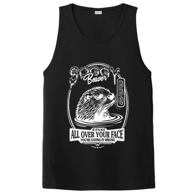 Soggy Beaver Bbq If ItS Not All Over Your Face Funny Beaver PosiCharge Competitor Tank