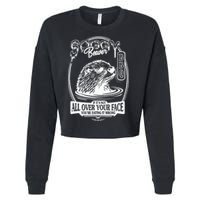 Soggy Beaver Bbq If ItS Not All Over Your Face Funny Beaver Cropped Pullover Crew