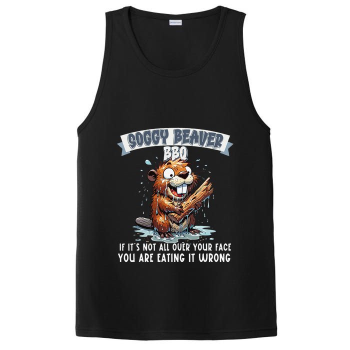 Soggy Beaver Bbq If ItS Not All Over Your Face PosiCharge Competitor Tank
