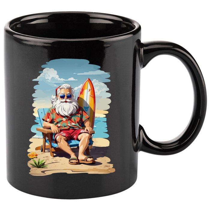 Santa Beach Bum 11oz C Handle Ceramic Mug