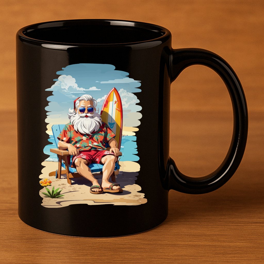 Santa Beach Bum 11oz C Handle Ceramic Mug