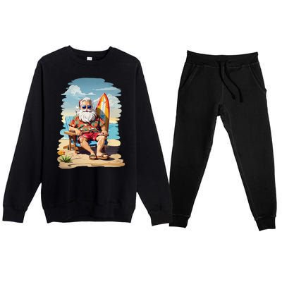 Santa Beach Bum Premium Crewneck Sweatsuit Set