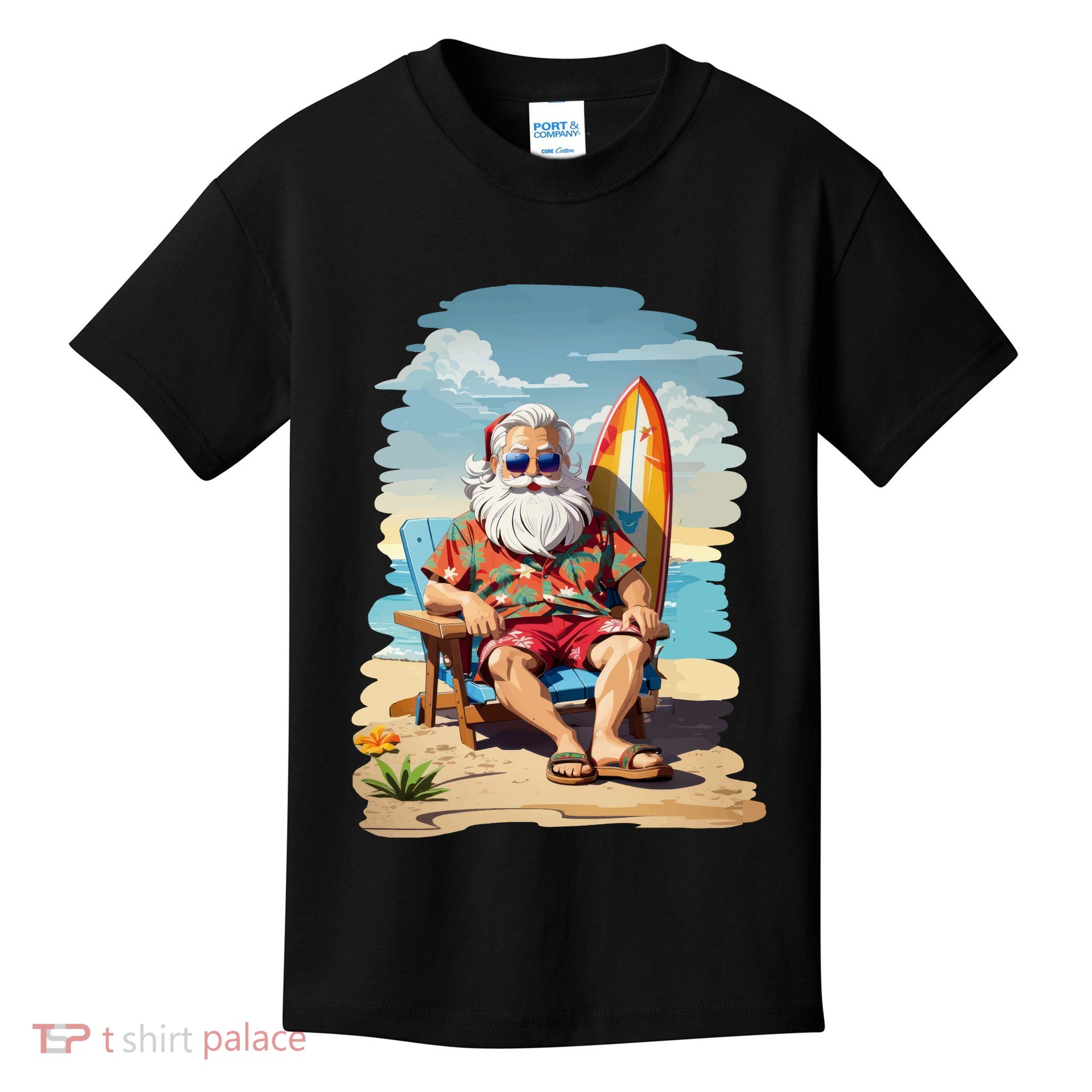 Santa Beach Bum Kids T-Shirt