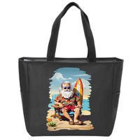 Santa Beach Bum Zip Tote Bag