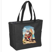 Santa Beach Bum Zip Tote Bag