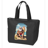 Santa Beach Bum Zip Tote Bag