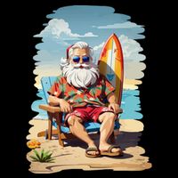Santa Beach Bum Zip Tote Bag