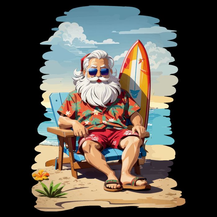 Santa Beach Bum Zip Tote Bag
