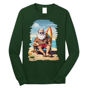 Santa Beach Bum Long Sleeve Shirt