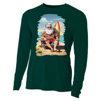 Santa Beach Bum Cooling Performance Long Sleeve Crew