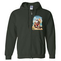 Santa Beach Bum Full Zip Hoodie