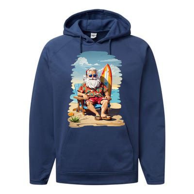 Santa Beach Bum Performance Fleece Hoodie