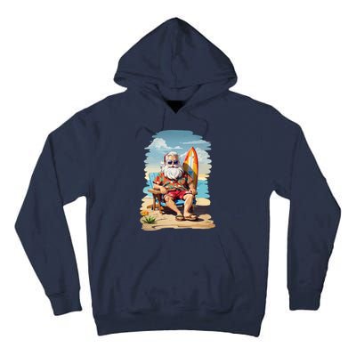 Santa Beach Bum Tall Hoodie