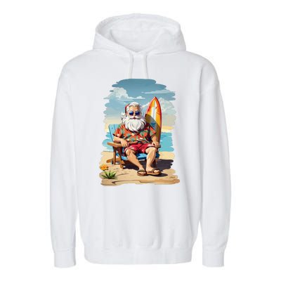 Santa Beach Bum Garment-Dyed Fleece Hoodie