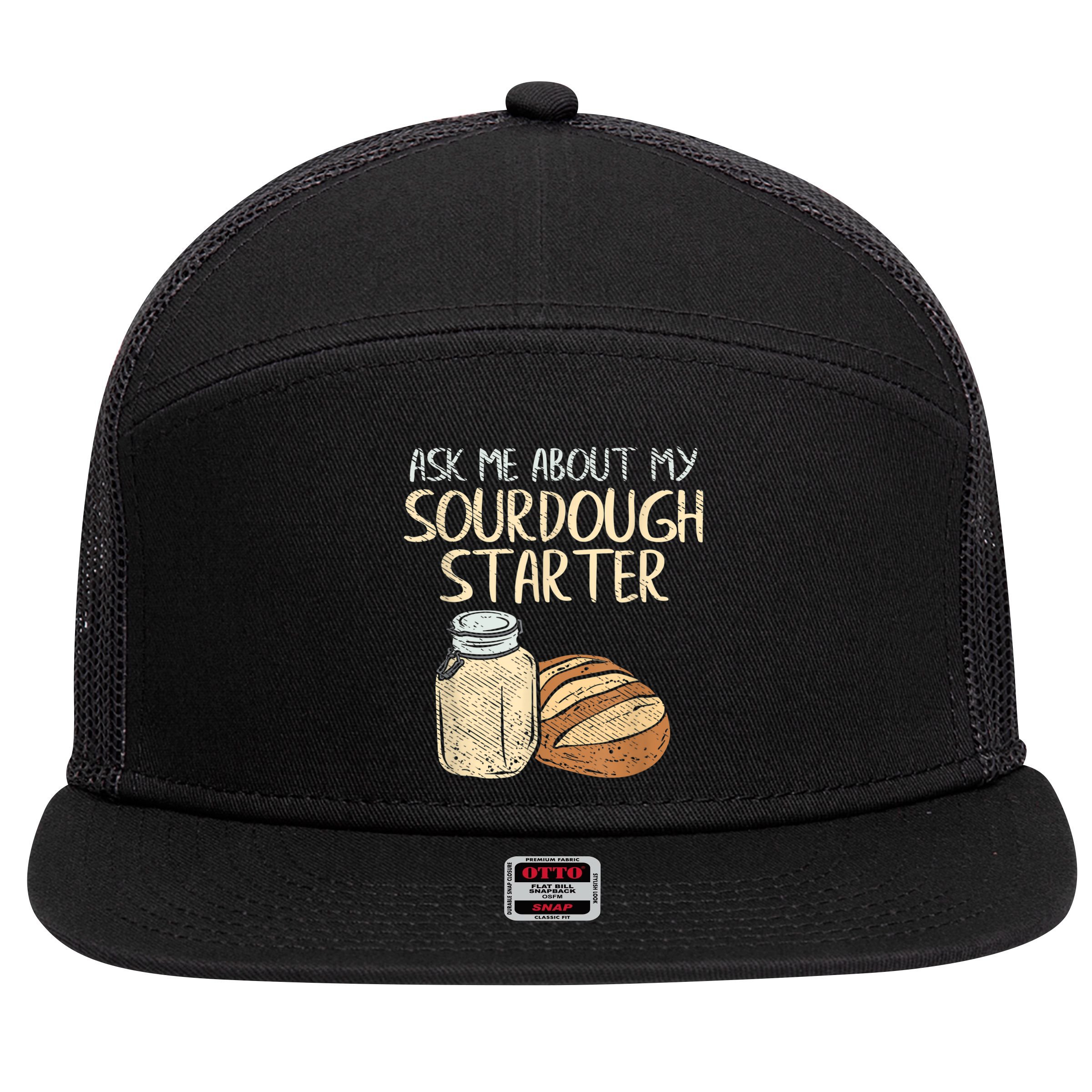 Sourdough Bread Baker 7 Panel Mesh Trucker Snapback Hat
