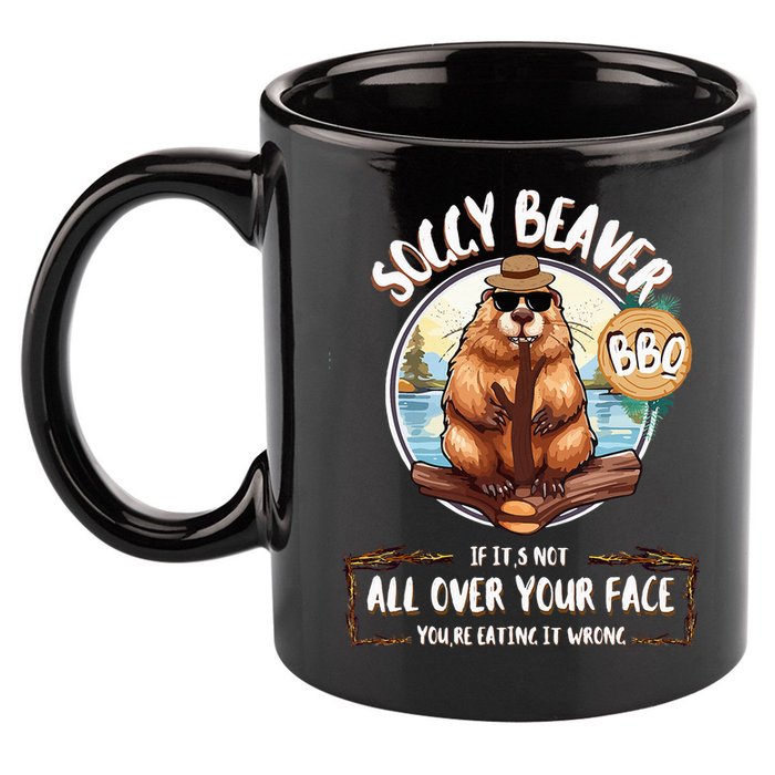 Soggy Beaver BBQ  11oz C Handle Ceramic Mug