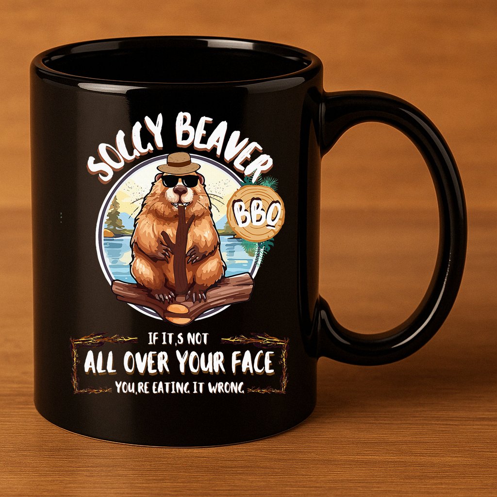 Soggy Beaver BBQ  11oz C Handle Ceramic Mug