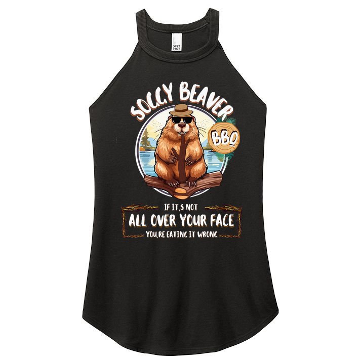 Soggy Beaver BBQ  Women's Perfect Tri Rocker Tank