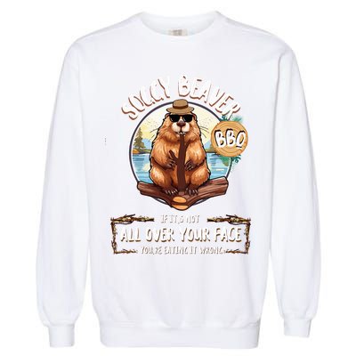 Soggy Beaver BBQ  Garment-Dyed Sweatshirt