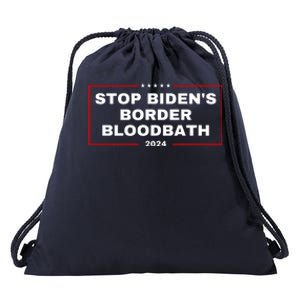 Stop BidenS Border Bloodbath Drawstring Bag