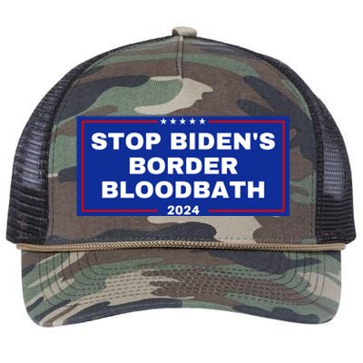 Stop BidenS Border Bloodbath Retro Rope Trucker Hat Cap