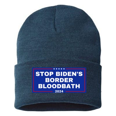 Stop BidenS Border Bloodbath Sustainable Knit Beanie