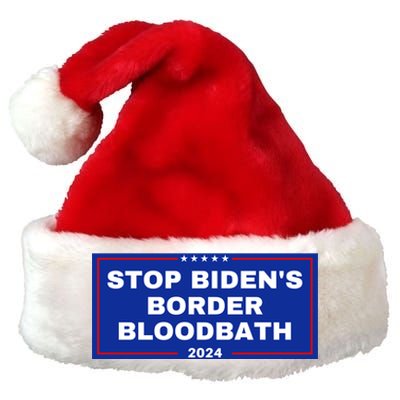 Stop BidenS Border Bloodbath Premium Christmas Santa Hat