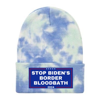 Stop BidenS Border Bloodbath Tie Dye 12in Knit Beanie