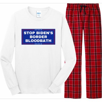 Stop BidenS Border Bloodbath Long Sleeve Pajama Set