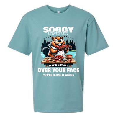 Soggy Beaver Bbq If ItS Not All Over Your Face Beaver Sueded Cloud Jersey T-Shirt