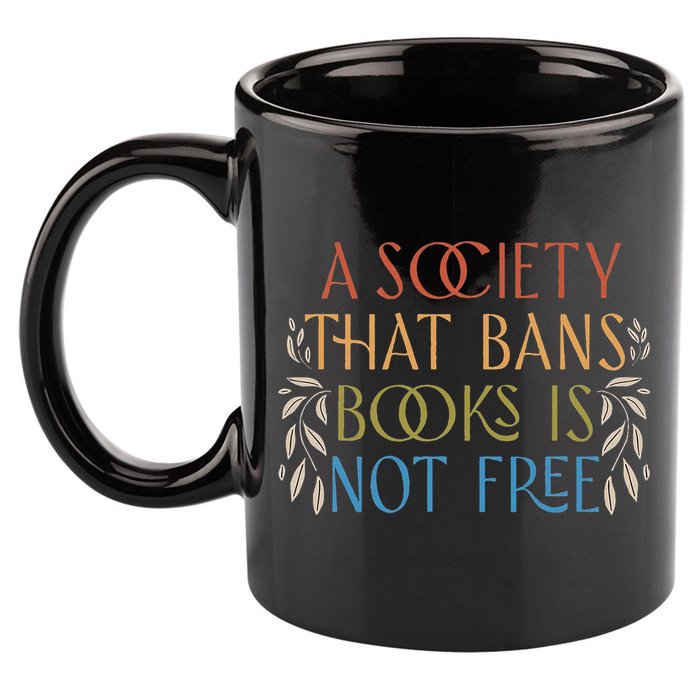 Stop Book Banning Protect Libraries Ban Books Not Bigots 11oz C Handle Ceramic Mug