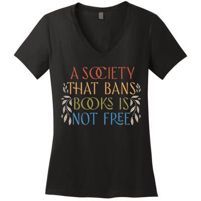 Stop Book Banning Protect Libraries Ban Books Not Bigots Women's V-Neck T-Shirt