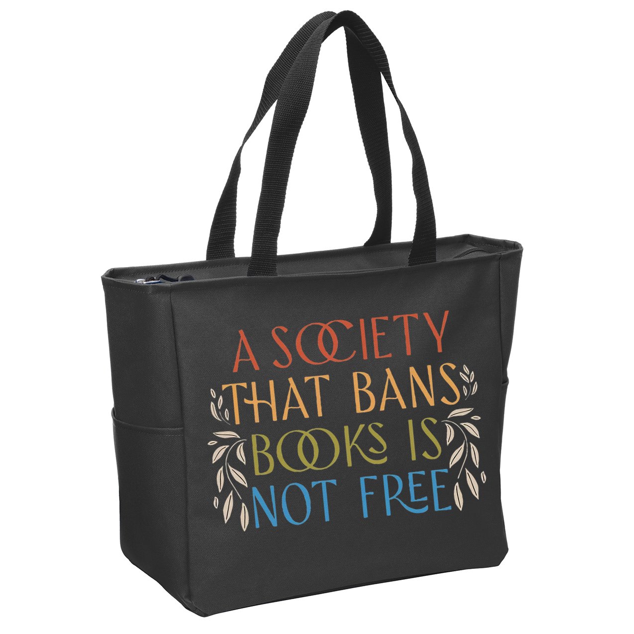 Stop Book Banning Protect Libraries Ban Books Not Bigots Zip Tote Bag