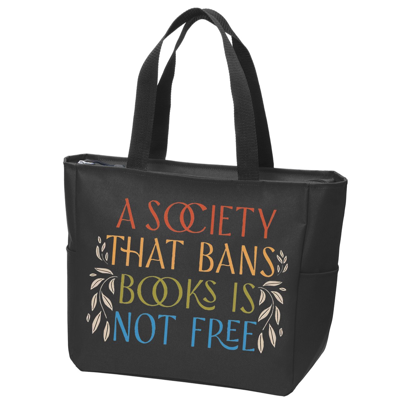 Stop Book Banning Protect Libraries Ban Books Not Bigots Zip Tote Bag