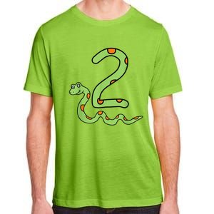 Snake Birthday Boy Kids Reptile Animal Number 2 2nd Bday Adult ChromaSoft Performance T-Shirt